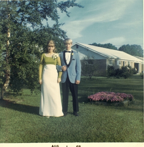 Ann and Bill Riley Junior Prom Picture from May, 1968. This is a good example of what happens when you do not communicate in detail as to what you are going to wear.